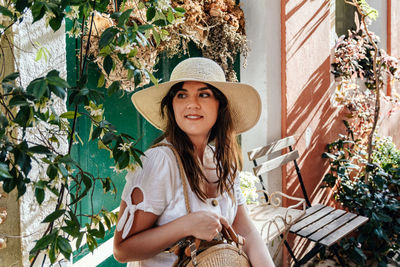 Portrait of a young woman in a picturesque old town. street, outdoors, fashion, summer.