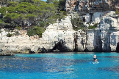 Scenic view of rocks in sea