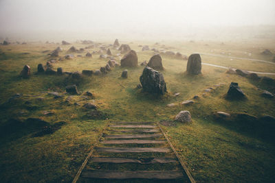 Scenic view of old ruins against sky