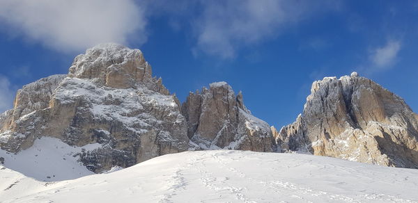 Snow covered mountain against sky