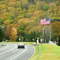 Road passing through country road