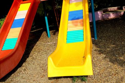Close-up of yellow playground
