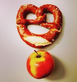 Directly above shot of apple on table