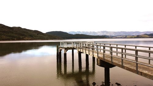 Scenic view of lake and mountains