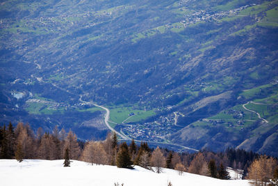 Scenic view of snowcapped mountains