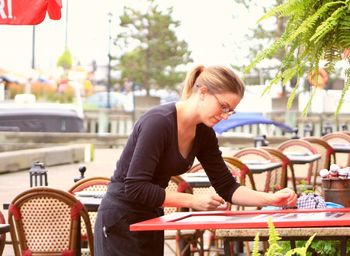 Woman sitting on bench