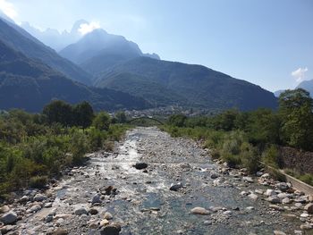 Scenic view of mountains against sky