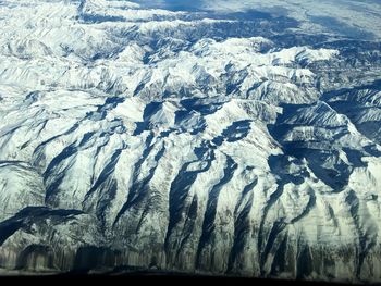 Aerial view of frozen landscape