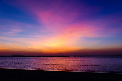 Scenic view of sea at sunset