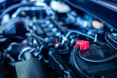 Close-up of car engine