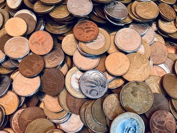Full frame shot of coins
