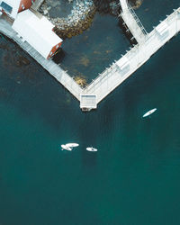 High angle view of swimming pool in sea