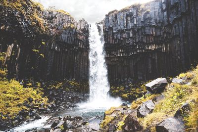 Water splashing on rocks