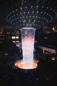 View of illuminated fountain at night