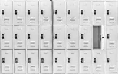 Full frame shot of lockers in room