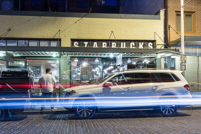 Cars on street in city