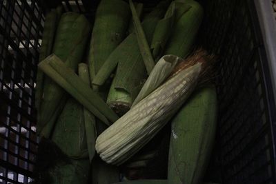 High angle view of vegetables in market