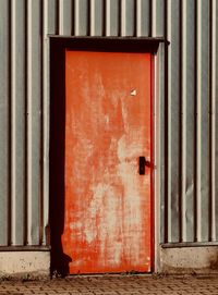 Closed door of old building