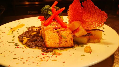 Close-up of meal served in plate