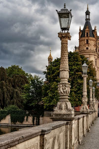 View of temple building against cloudy sky