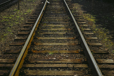 High angle view of railroad tracks