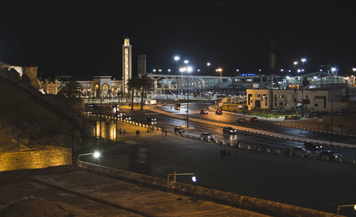 Illuminated city at night