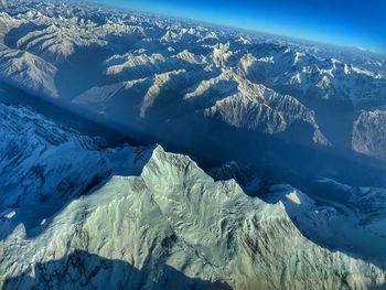 Scenic view of snowcapped mountains