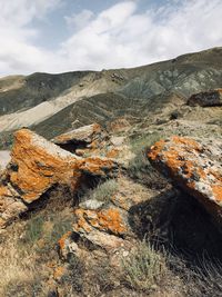 Scenic view of mountain against sky