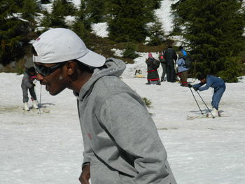 Side view of man at ski resort