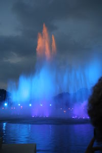 View of illuminated city at night