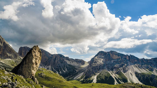 Panoramic view of mountains against sky