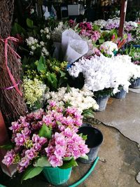 High angle view of flower bouquet