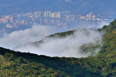 Panoramic view of cityscape against sky