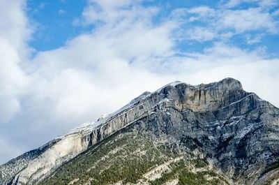 Scenic view of mountain against cloudy sky