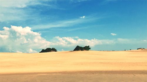 Scenic view of desert against sky