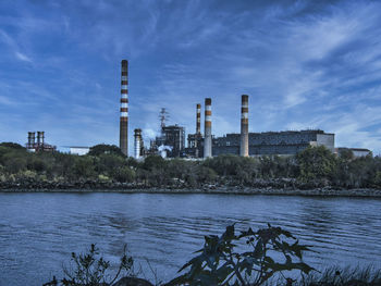 View of factory against sky