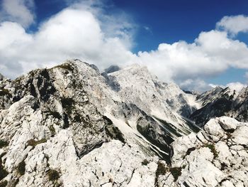 Scenic view of rocky mountains against sky