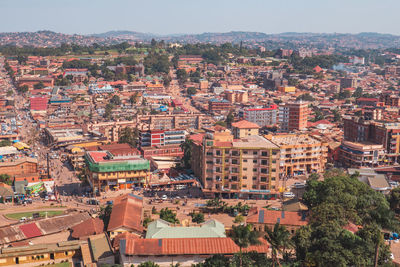 Aerial view of kampala city seen from gaddafi national mosque - uganda national mosque in uganda