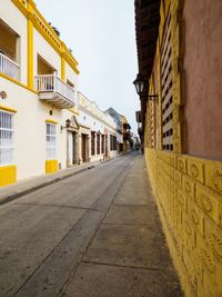 Buildings along narrow street