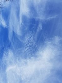 Low angle view of clouds in blue sky