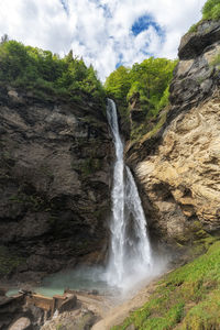 Scenic view of waterfall