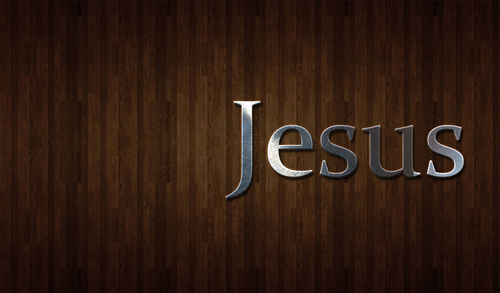 Close-up of jesus word