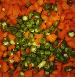 Full frame shot of chopped vegetables