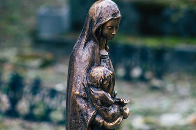 Close-up of statue against blurred background