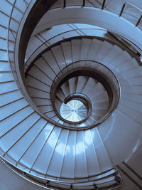 High angle view of spiral staircase