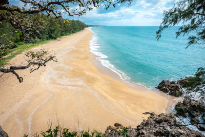 Scenic view of beach against sky