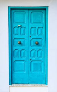 Close-up of blue door