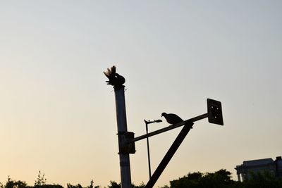 Low angle view of sign against sky