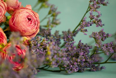 Close-up of pink rose bouquet