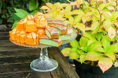 Close-up of flowers on table